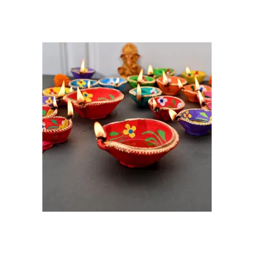 Image of Saudeep India Pack of 21 Diwali Diyas 
