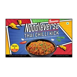 Sausome Noodleverse Thai Chilli Kick – Spicy Garlic DIY Gourmet Noodle Kit | Thai Flavour | 2 Servings | Easy-to-Cook Vegetarian Meal Kit | Net Wt. 370 g