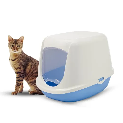 Image of Savic Duchesse Toilet Home for Small Cats, 18x14x13 inch, Prevent Throwing of cat Litter, Durable, Lightweight, Easy to 