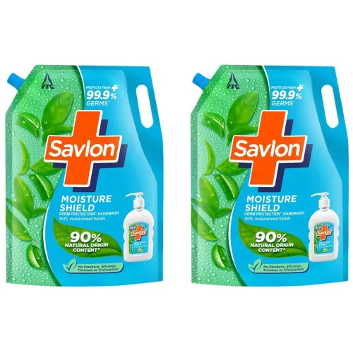 Image of Savlon Moisture Shield Germ Protection Liquid Handwash Refill Pouch, 1500ml (Pack of 2)