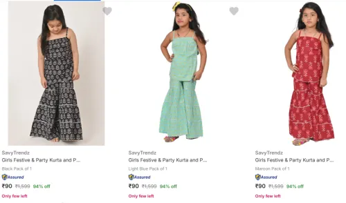 Image of Savytrendz Girls Ethnic Sets Starting @ ₹90