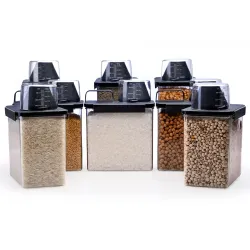Scale Cap Kitchen Storage Container,Airtight Food Storage Containers, Cereal Dispenser, Snacks Container, Plastic Contai