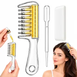 Scalp Massager & Liquid Dispenser Refillable Hair Oil Applicator Comb