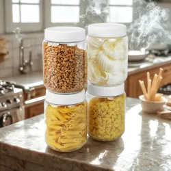 SCL Steelo Vistta Round Containers Plastic Kitchen Storage Jars