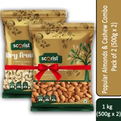 Scorist Popular Dry Fruits Combo (Almonds + Cashews) 2 x 500 g
