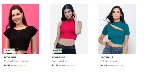Image of Scorpius Crop Top Flat 90% Discount