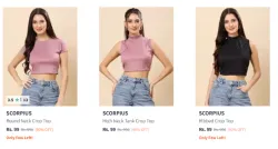 Scorpius Women Round Neck Crop Top Starting at ₹99