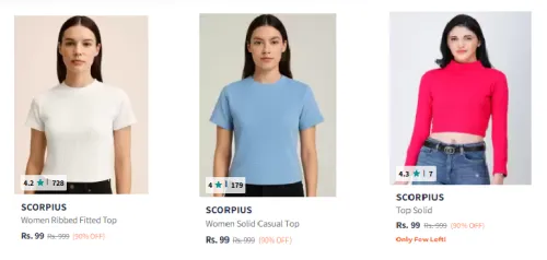 Image of SCORPIUS Women's Top Starting At ₹99