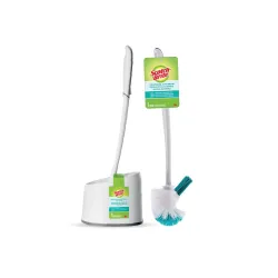 Scotch-Brite Premium Toilet Plastic Brush with Container, Anti-Microbial bristle protection, No Bacterial Odor, neatly t