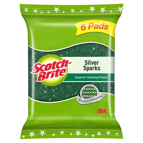 Image of Scotch-Brite Silver Sparks Scrubber for Utensil Cleaning, po6