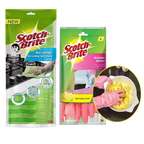 Image of Scotch-Brite Microfiber Kitchen Wipe and Gloves Set