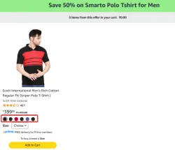 Scott International Mens Striper Polo T-Shirt @ ₹199