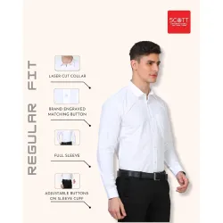 Scott International Shirt for Men | Solid Full Sleeves Wrinkle Free Mens Shirts | Cotton Formal Shirts for Men Regular F