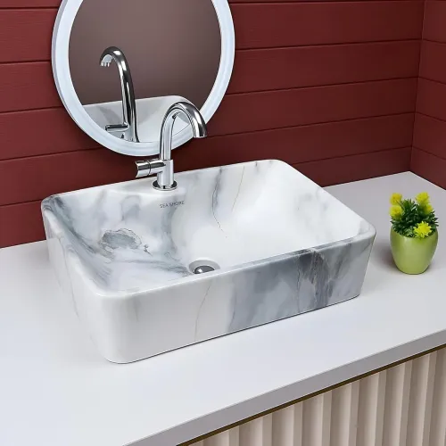 Image of SEA SHORE Imported Ceramic Table Top Wash Basin