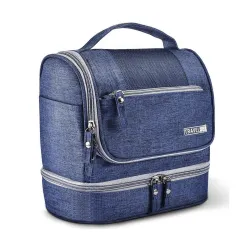 Seagull flight of fashion Polyester Toiletry Bag for Travel, Toiletry Organizer Pouch with Hook, Travel Accessories Kit Pouch for Men & Women - 24 x 20 x 13 cm - Navy Blue