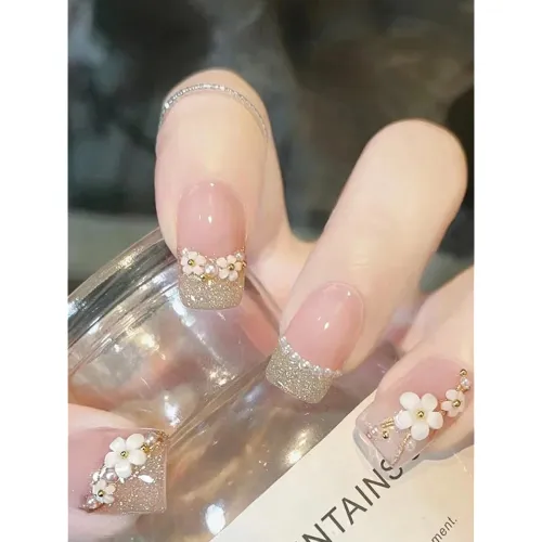 Image of Secret Lives Pink Glitter 3D Press-On Nails (24 Pcs)