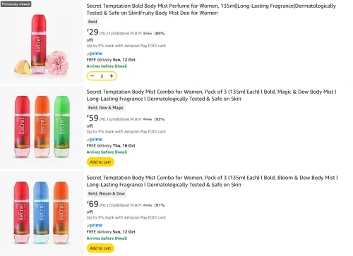 Image of Secret Temptation Perfume Starting At ₹29