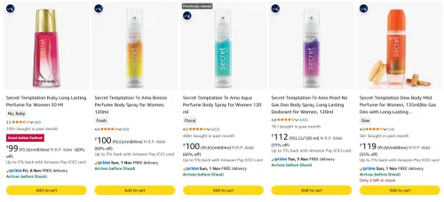 Image of Secret Temptation Perfume starting at ₹99