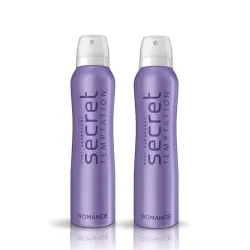 Secret Temptation Romance Deodorant for Women, Pack of 2, (225ml each)