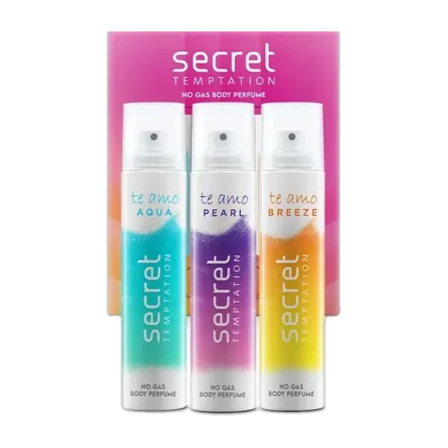 Image of Secret Temptation Te Amo combo (120 ml x 3) Body Spray - For Women (360 ml, Pack of 3)