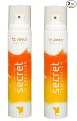 Secret Temptation Te Amo Breeze Long Lasting Perfume Body Spray for Women, Pack of 2(120ml each)|No Gas Deodorant|Deo for Women