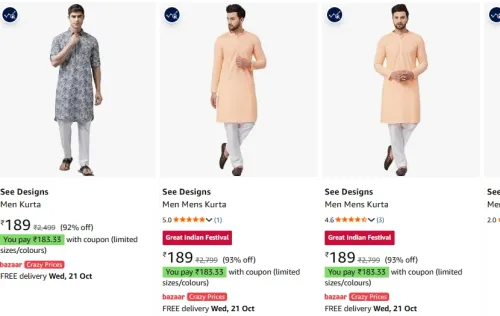 Image of See Designs Kurtas at minimum 93% Discount