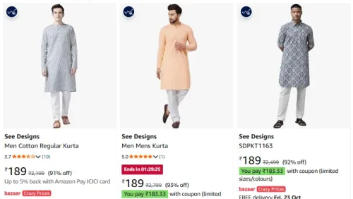 Image of See Designs Men's Kurtas at minimum 91% Discount