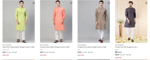 Image of See Designs Men's Kurtas at minimum 70% Discount