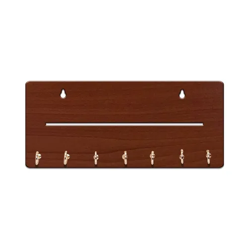 Image of Sehaz Artworks 7-Hook Wooden Key Holder Brown