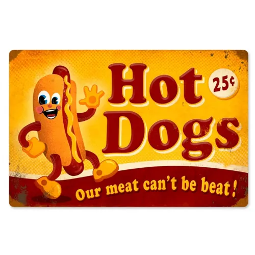 Image of Sehaz Artworks HotDogs Rust Look Wall Sign | MDF 30x20 cm