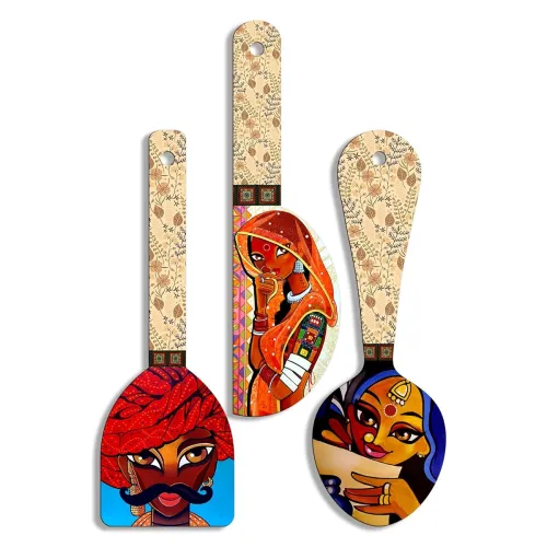 Image of Sehaz Artworks Rajasthani Women Wall Hanging Decor