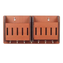 Sehaz Artworks Wooden Key Holder – 7 Hooks, MDF Brown