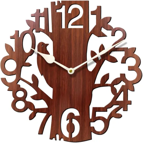 Image of Sehaz Artworks Wooden Wall Clock for Living Room Stylish Latest | Wall Watch for Home | Designer Wall Clock | Analog Clo