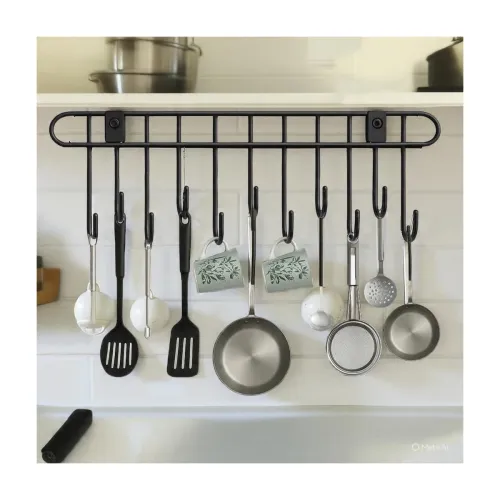 Image of Self Adhesive Kitchen Hook Rack with 11 Hooks