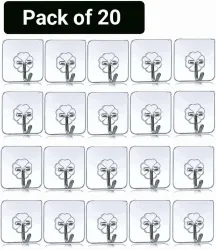  Self Adhesive Wall Hangers with Stainless steel Hooks(Pack of 20)