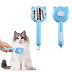 Dog and Cat Grooming Kit, Self Cleaning Cat Comb Hair Brush for Indoor Cats, Dog Deshedding Brush Grooming Kit, Pet Supp