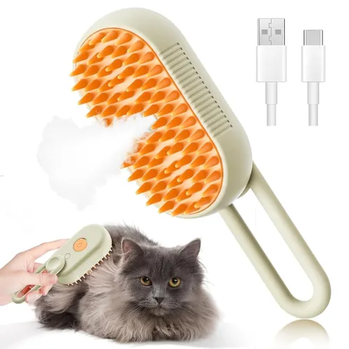 Image of Self Cleaning Slicker Brush, Pet Grooming Shedding Brush for Dogs and Cats - Easy to Remove Loose Undercoat, Pet Massagi