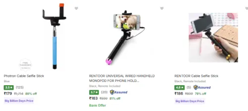 Image of Selfie Stick Starting @ ₹163