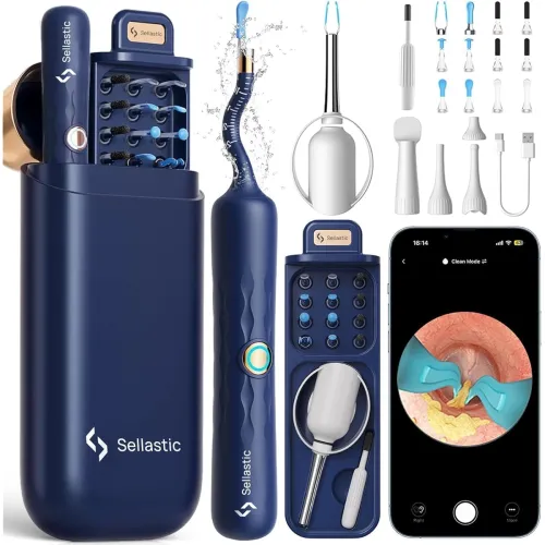 Image of SELLASTIC Ear Cleaner Tool Kit Ear Wax Removal with HD Camera & WiFi Connecti
