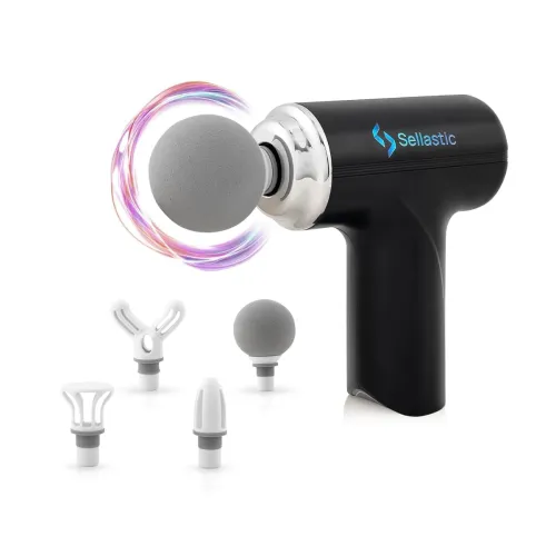 Image of SELLASTIC Forge Gun Massager for Body Pain | Mini Body Massage Gun for Deep Tissue, Muscle & Pain Relief | Handheld, Bat