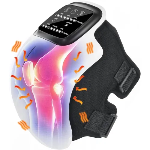 Image of SELLASTIC Knee Massager for Joint Pain Relief with Heat Rechargeable Red Light Vibration Knee Arthritis Massage