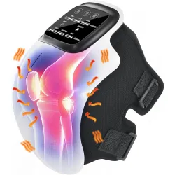 SELLASTIC Knee Massager for Joint Pain Relief with Heat, Rechargeable Red Light Vibration Knee Arthritis Massage Physiotherapy Machine for Women, Elder Age, Men - 1 Year Warranty