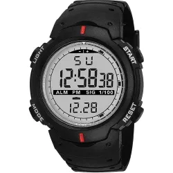 SELLORIA Digital Sports Watch (Shockproof, Waterproof, Black Strap)