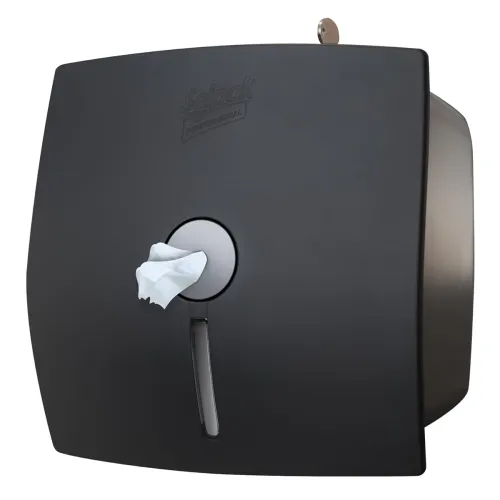 Image of SELPAK Professional Wall-Mounted Centre Feed Toilet Roll Dispenser (Black)