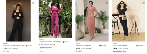 Image of Selvia Co Ords Set upto 90% Discount