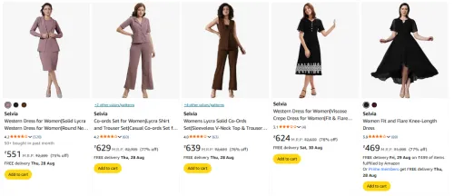 Image of Selvia Western Dress for Women's Minimum 70% Discount.