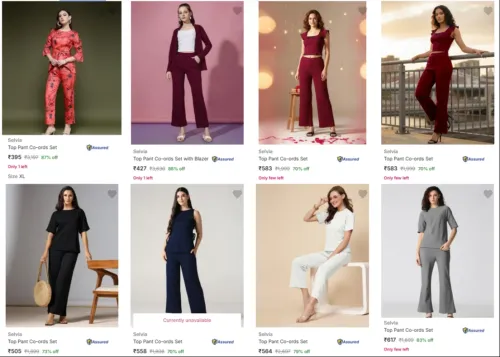Image of Selvia Women's Co-ords Set up to 88% Discount 