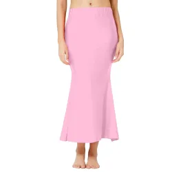 Selvia Womens Lycra Blend Solid Elastic Side Slit Straight Saree Shapewear