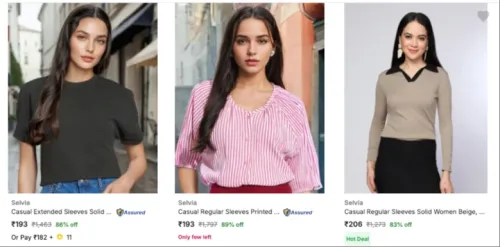 Image of Selvia Women's Tops upto 89% Discount 