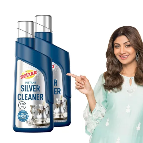 Image of Selzer Instant Silver Dip Liquid Cleaner 500ml (Pack of 2) | No Silver Loss | Removes Tarnish & Oxidation | Pooja Items,